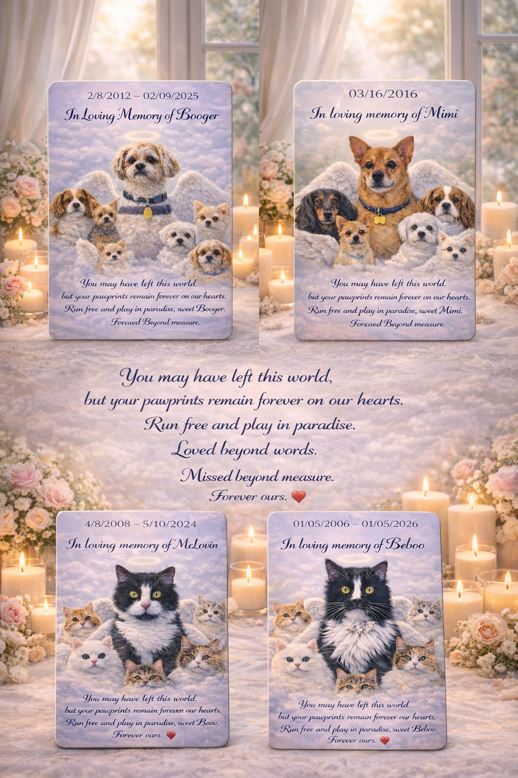 Custom Pet Memorial Magnet – Personalized Photo Keepsake, Pet Loss Gift