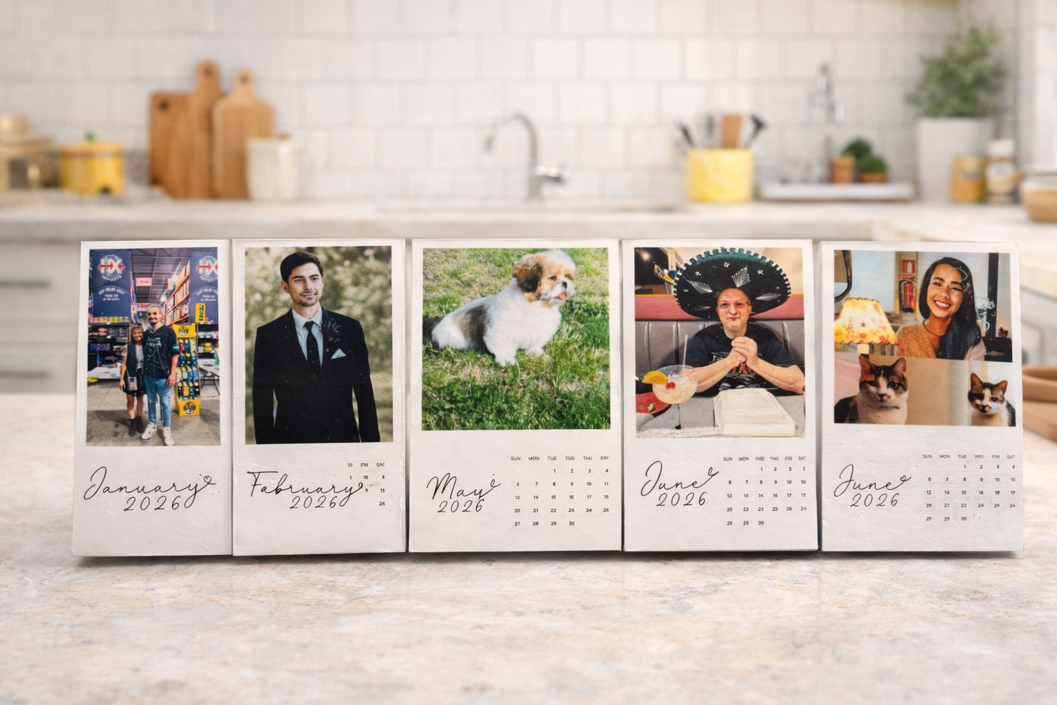 Custom 3–4” Set of 12 Vinyl Fridge Magnet | Personalized Photo 2006 Calendar |  Keepsake