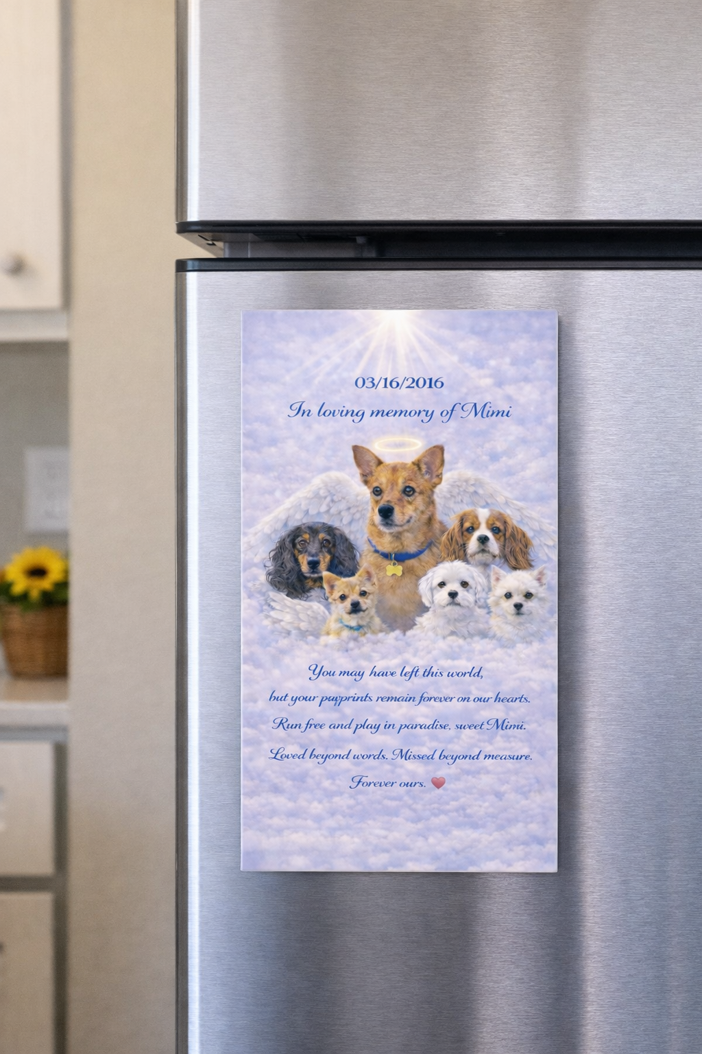 Custom Pet Memorial Magnet – Personalized Photo Keepsake, Pet Loss Gift