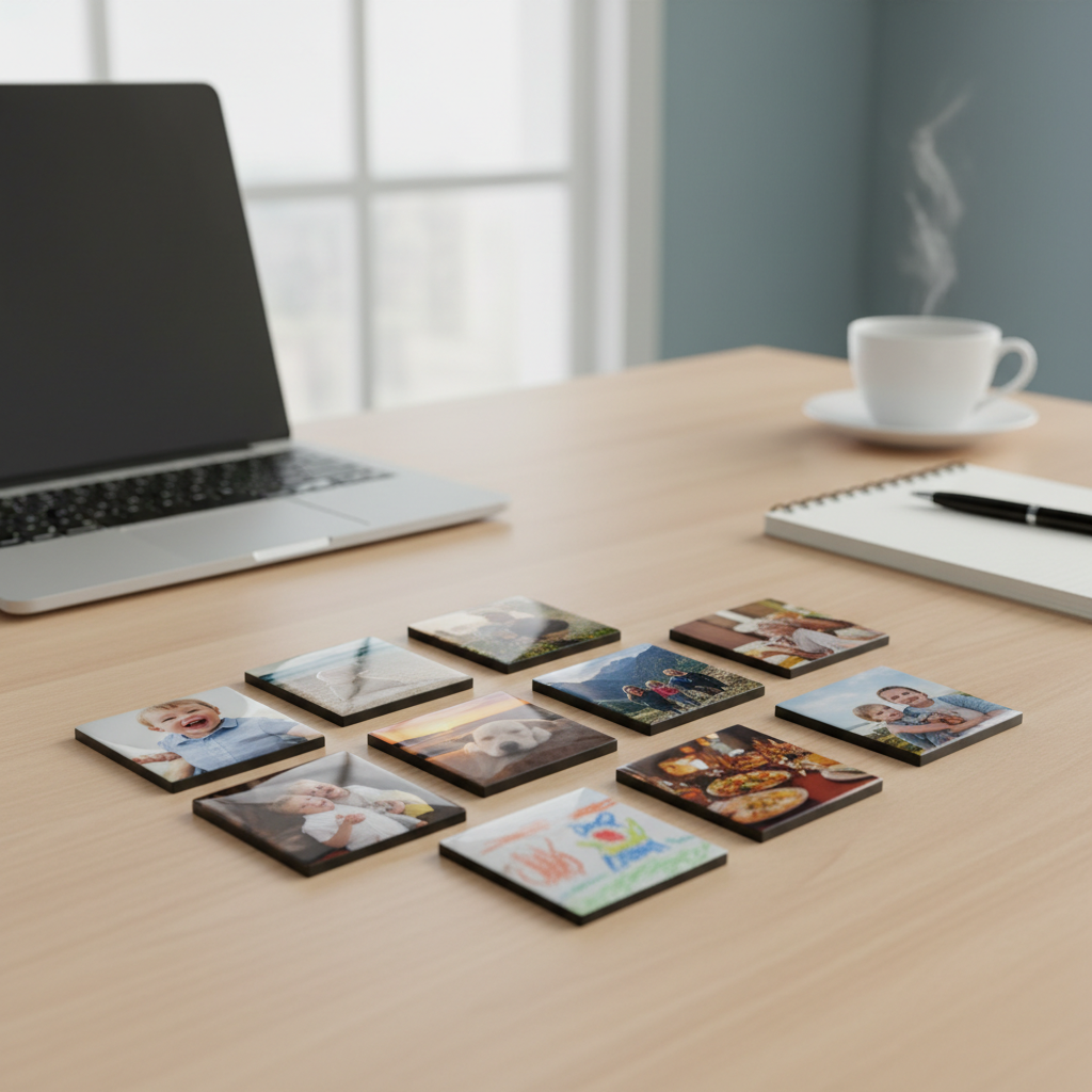 Creat some 3.2 square magnets with office background